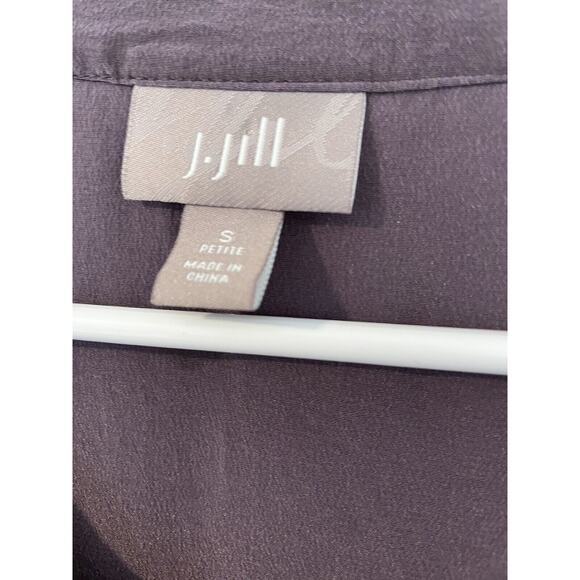 J Jill Women Size S Petite Tunic Blouse 100% Silk Dusty Purple Pockets Buttons - Picture 5 of 8